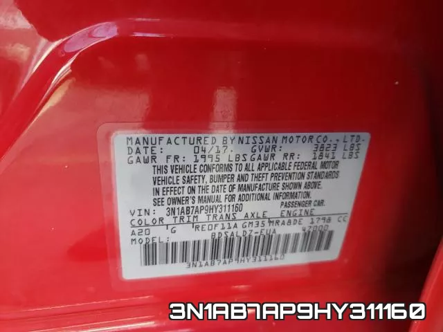 3N1AB7AP9HY311160 фото 2