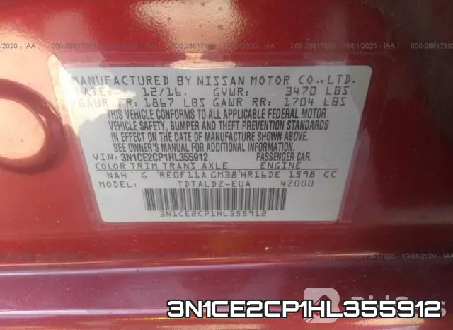 3N1CE2CP1HL355912 фото 10