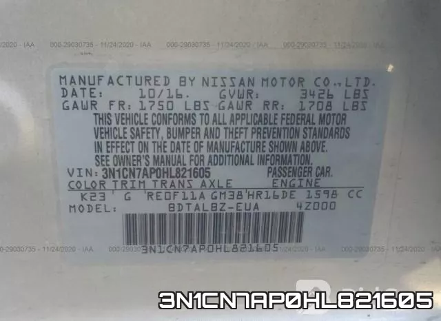 3N1CN7AP0HL821605 фото 10