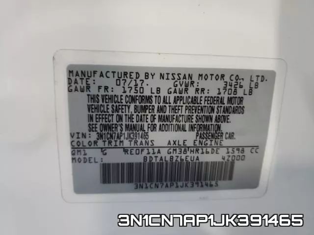 3N1CN7AP1JK391465 фото 2