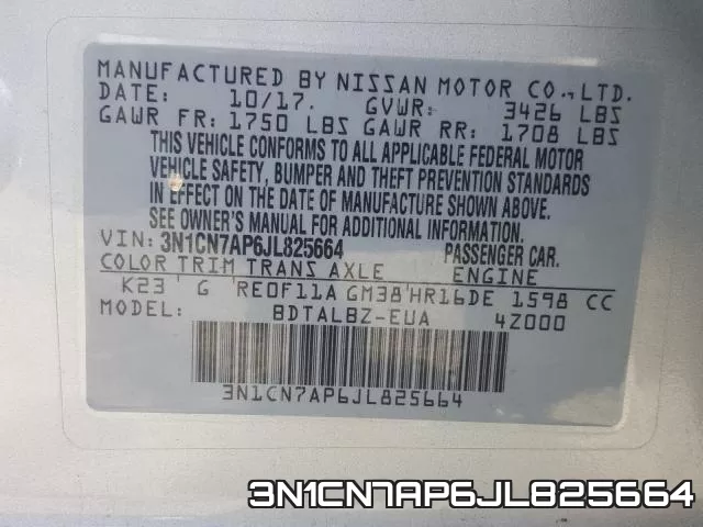 3N1CN7AP6JL825664 фото 2
