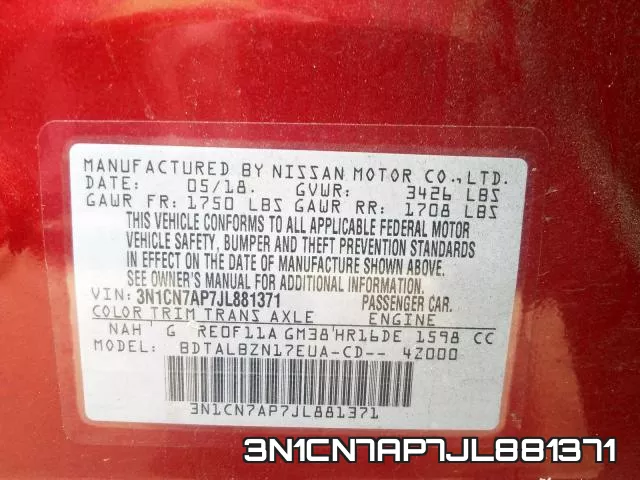3N1CN7AP7JL881371 фото 2