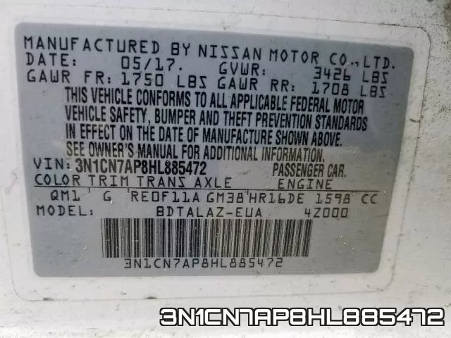 3N1CN7AP8HL885472 фото 2