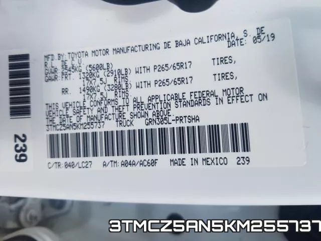 3TMCZ5AN5KM255737 фото 2