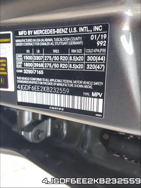 4JGDF6EE2KB232559 фото 2
