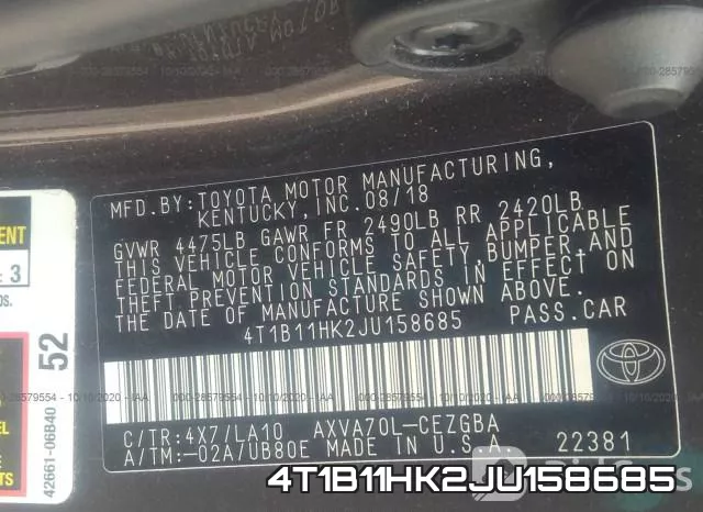 4T1B11HK2JU158685 фото 9