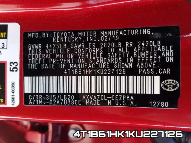 4T1B61HK1KU227126 фото 2