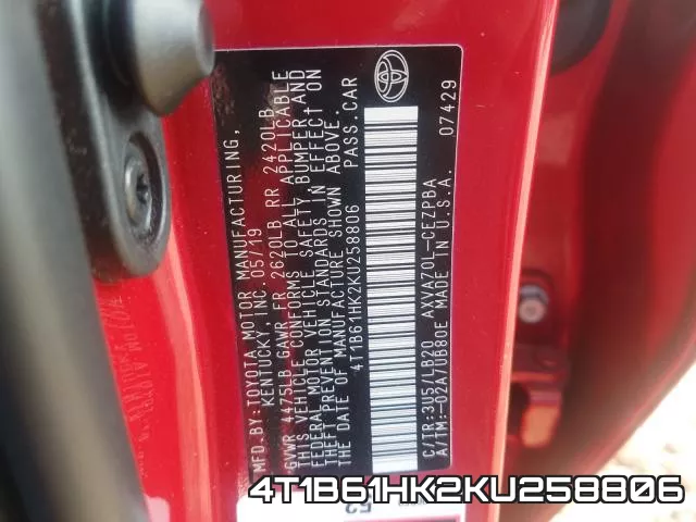 4T1B61HK2KU258806 фото 2