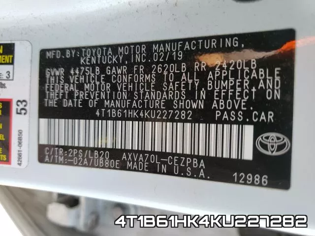 4T1B61HK4KU227282 фото 2