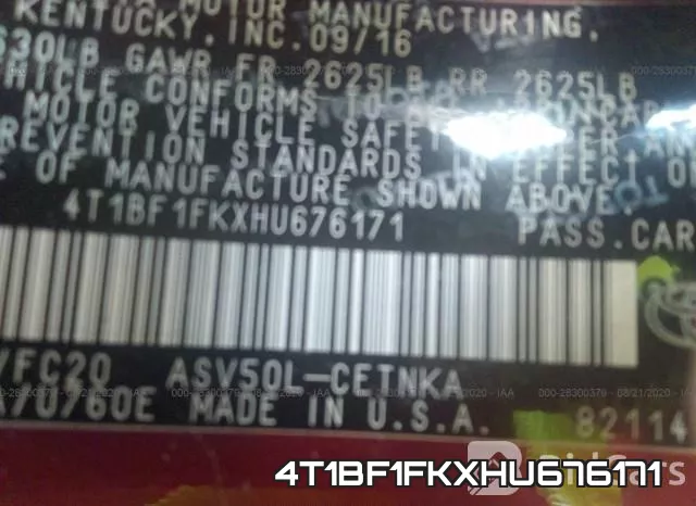 4T1BF1FKXHU676171 фото 10