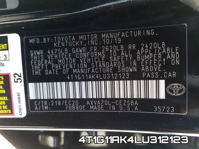 4T1G11AK4LU312123 фото 2