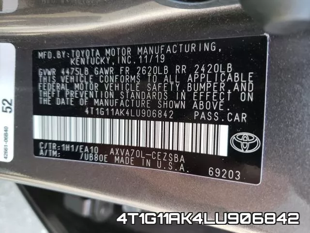 4T1G11AK4LU906842 фото 2