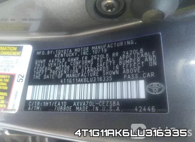 4T1G11AK6LU316335 фото 10