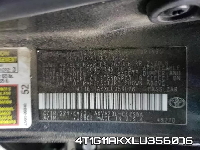 4T1G11AKXLU356076 фото 2