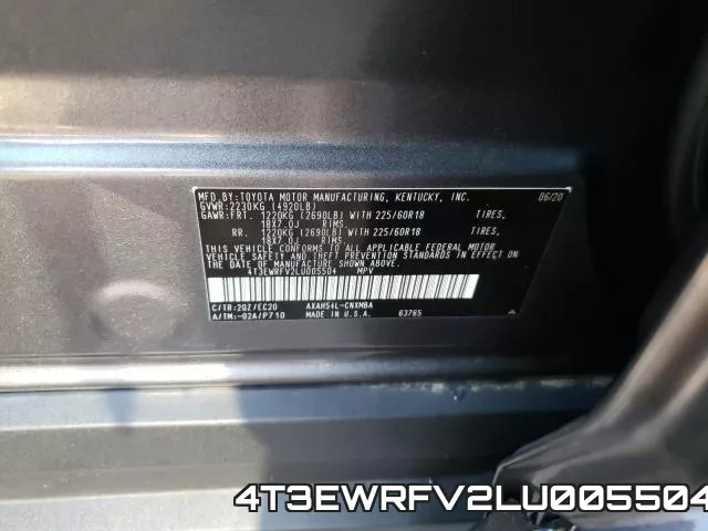 4T3EWRFV2LU005504 фото 2