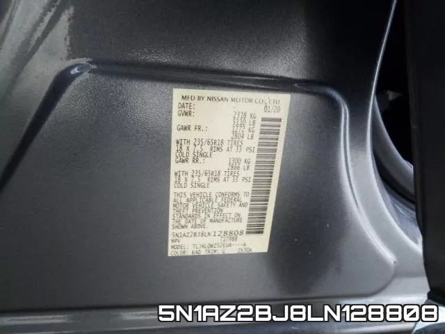 5N1AZ2BJ8LN128808 фото 2