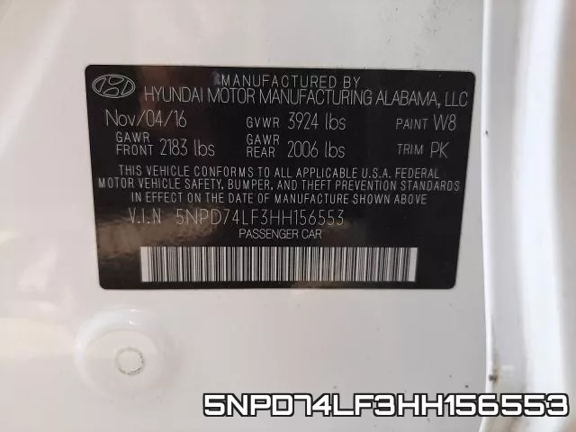 5NPD74LF3HH156553 фото 2