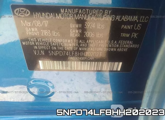 5NPD74LF8HH202023 фото 10