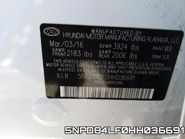 5NPD84LF0HH036691 фото 2