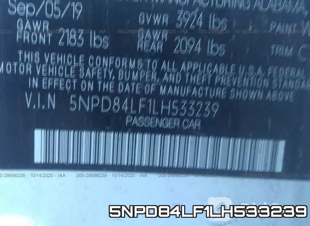 5NPD84LF1LH533239 фото 9