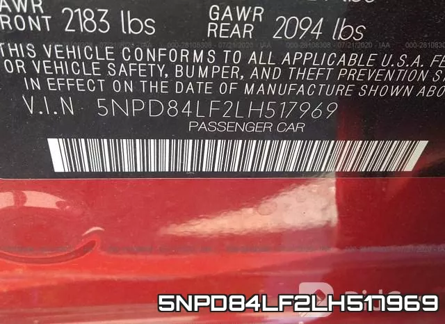 5NPD84LF2LH517969 фото 10