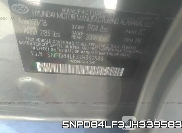 5NPD84LF3JH339583 фото 10