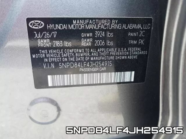 5NPD84LF4JH254915 фото 2