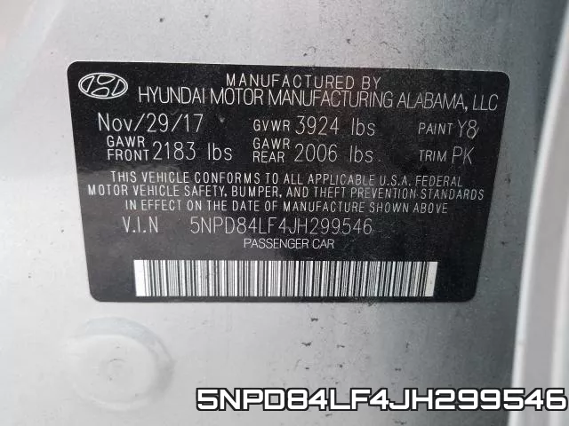 5NPD84LF4JH299546 фото 2