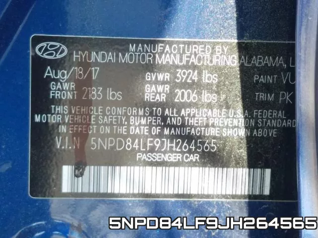 5NPD84LF9JH264565 фото 2