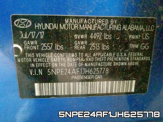 5NPE24AF1JH625778 фото 2