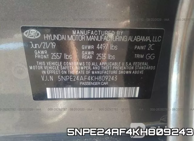 5NPE24AF4KH809243 фото 10