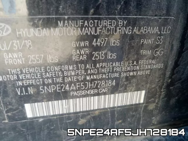5NPE24AF5JH728184 фото 2