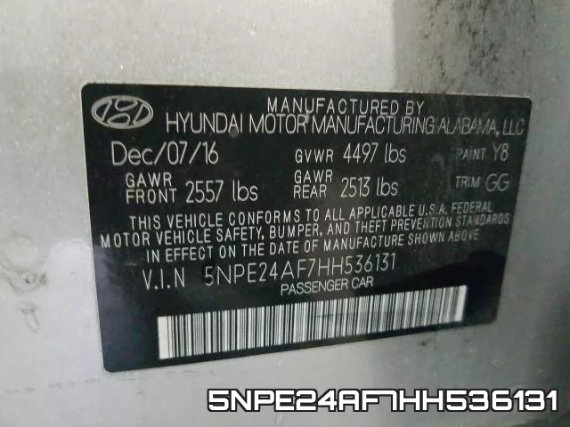 5NPE24AF7HH536131 фото 2