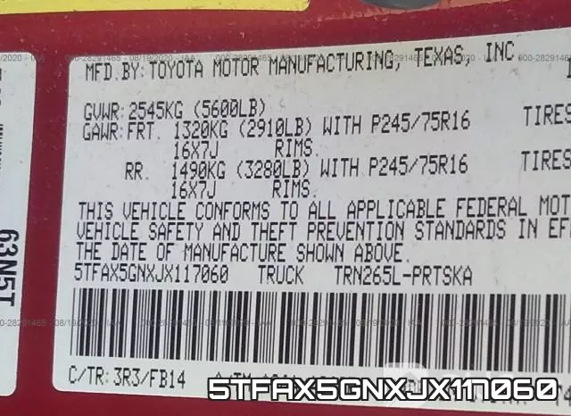 5TFAX5GNXJX117060 фото 10