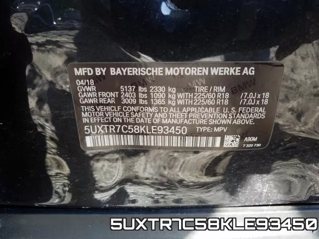 5UXTR7C58KLE93450 фото 2