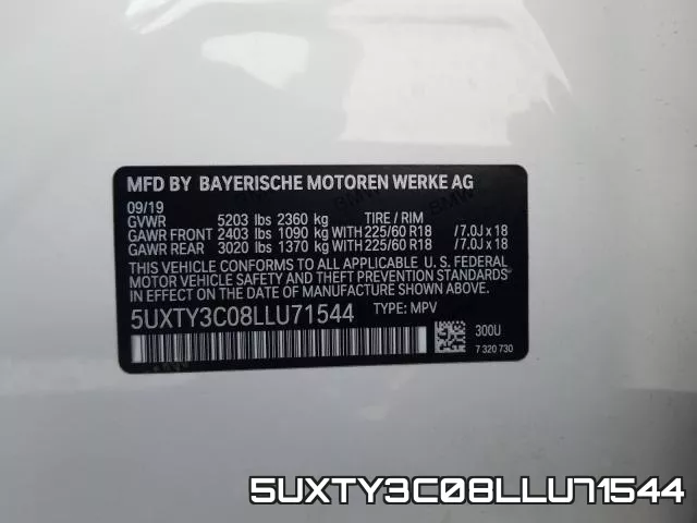 5UXTY3C08LLU71544 фото 2