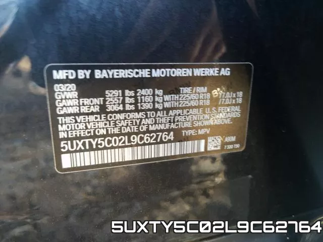 5UXTY5C02L9C62764 фото 2