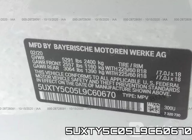 5UXTY5C05L9C60670 фото 10