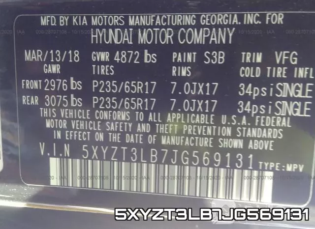 5XYZT3LB7JG569131 фото 10