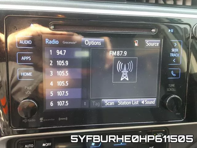 5YFBURHE0HP611505 фото 10
