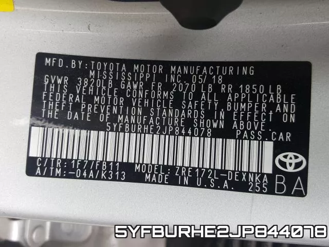 5YFBURHE2JP844078 фото 2