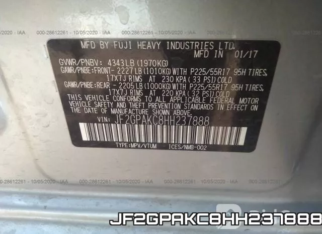 JF2GPAKC8HH237888 фото 10