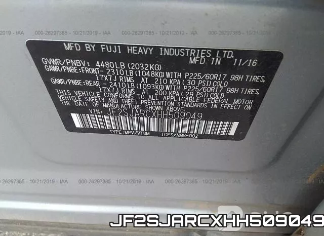 JF2SJARCXHH509049 фото 10