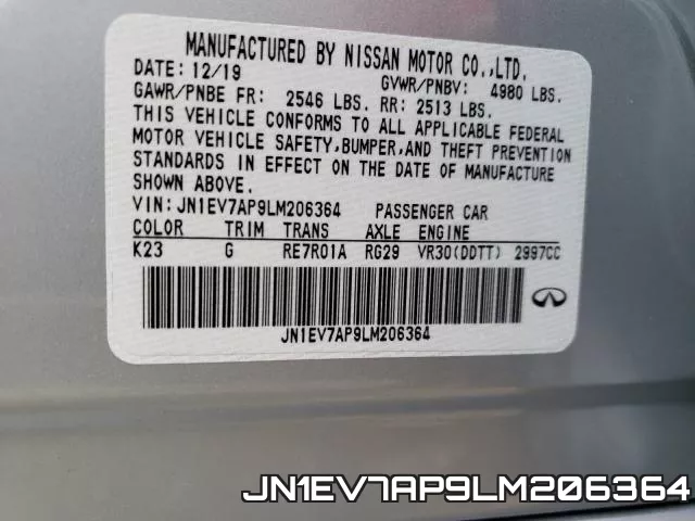 JN1EV7AP9LM206364 фото 2