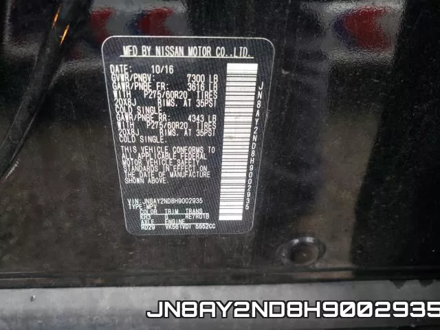 JN8AY2ND8H9002935 фото 2