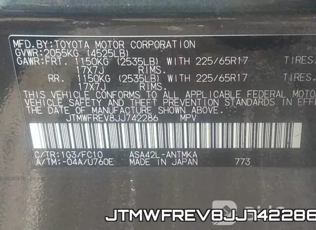 JTMWFREV8JJ742286 фото 10
