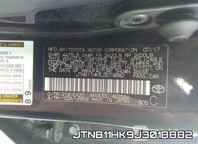 JTNB11HK9J3018882 фото 10