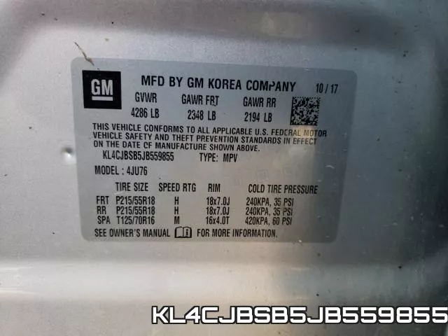 KL4CJBSB5JB559855 фото 2