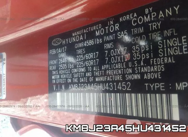 KM8J23A45HU431452 фото 10