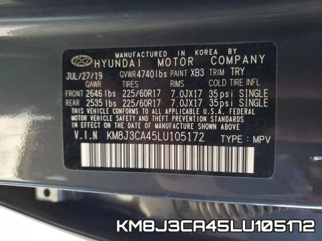 KM8J3CA45LU105172 фото 2